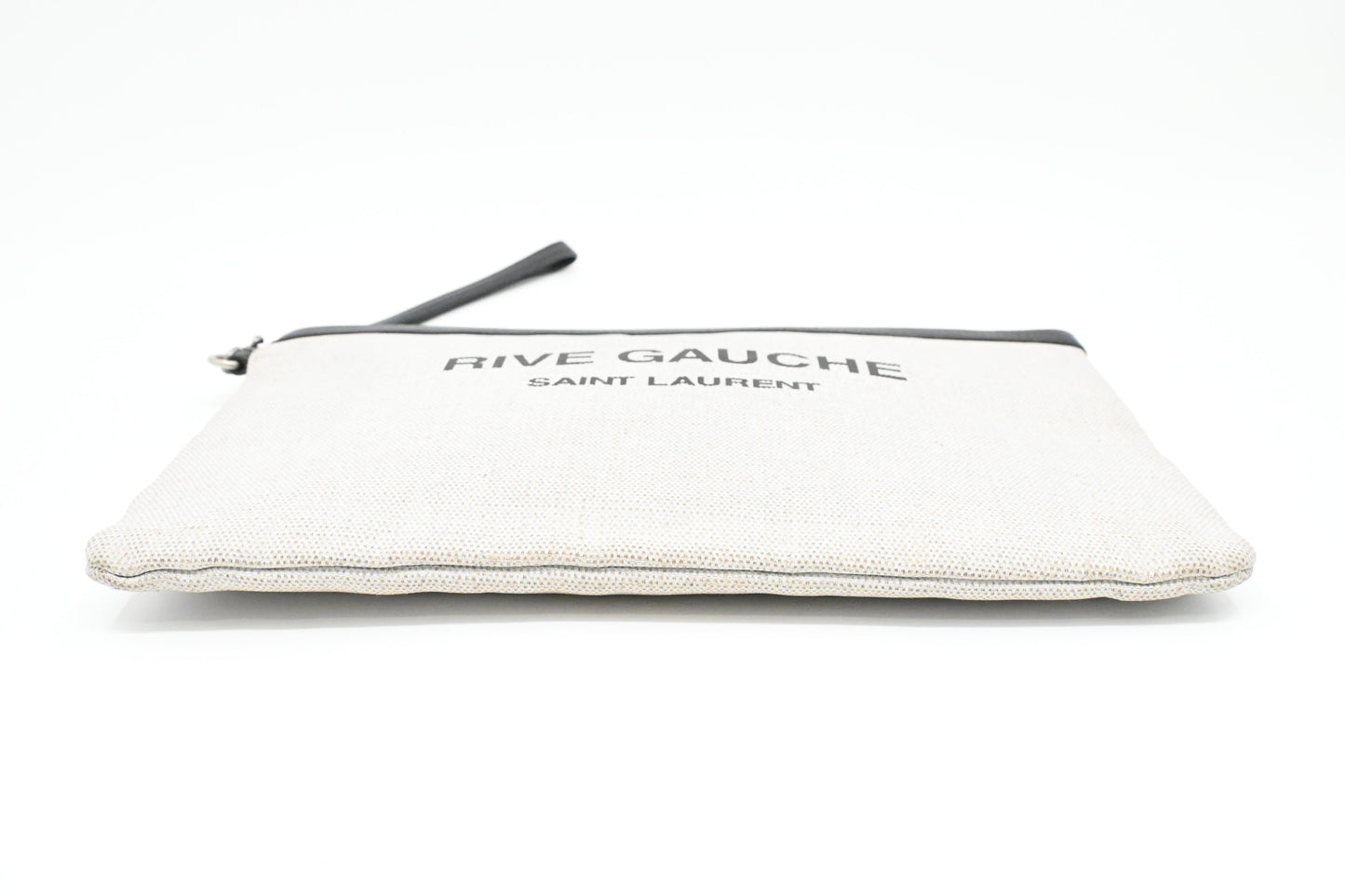 YSL Saint Laurent Wrist Pouch in Beige Canvas