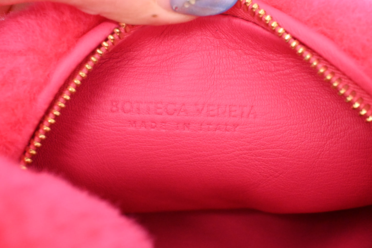 Bottega Veneta Mini Jodie in Pink Shearling