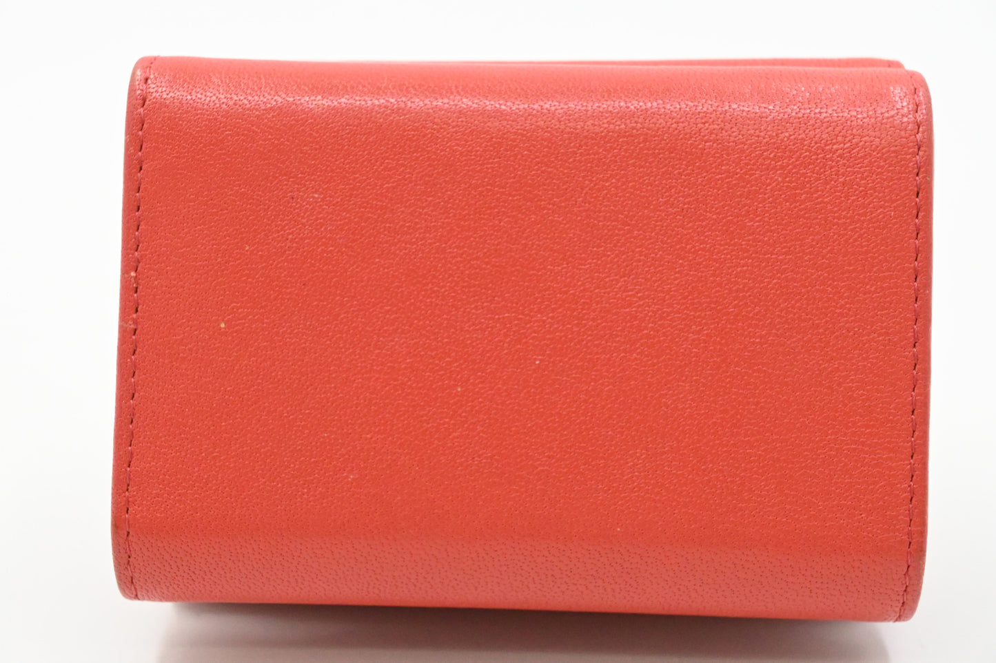 Chanel Trifold Wallet in Red Orange Leather