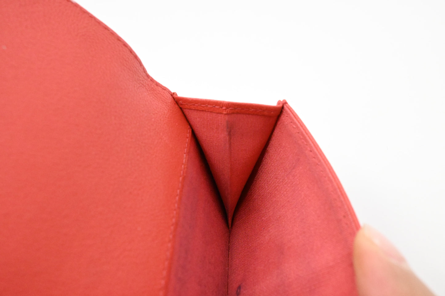 Chanel Trifold Wallet in Red Orange Leather