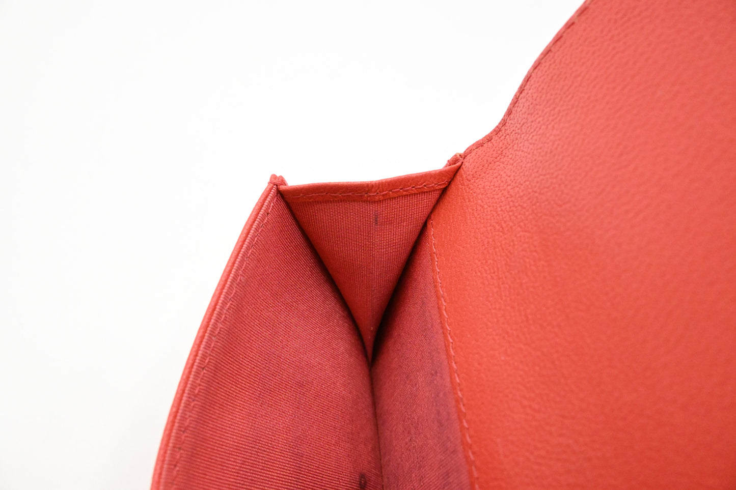 Chanel Trifold Wallet in Red Orange Leather