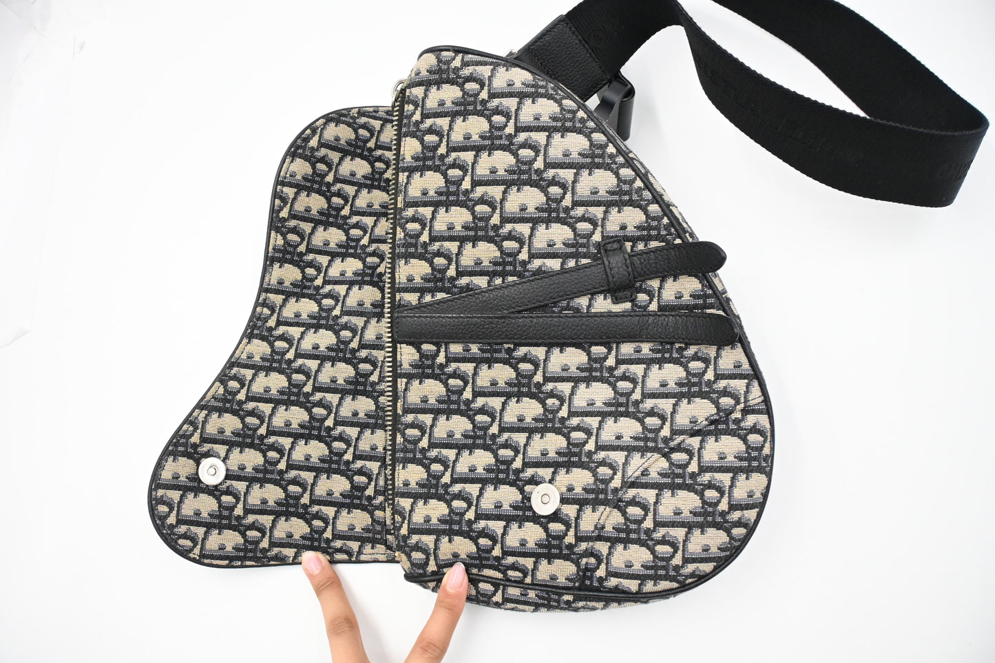 Dior Saddle Bag Crossbody in Blue Oblique Canvas