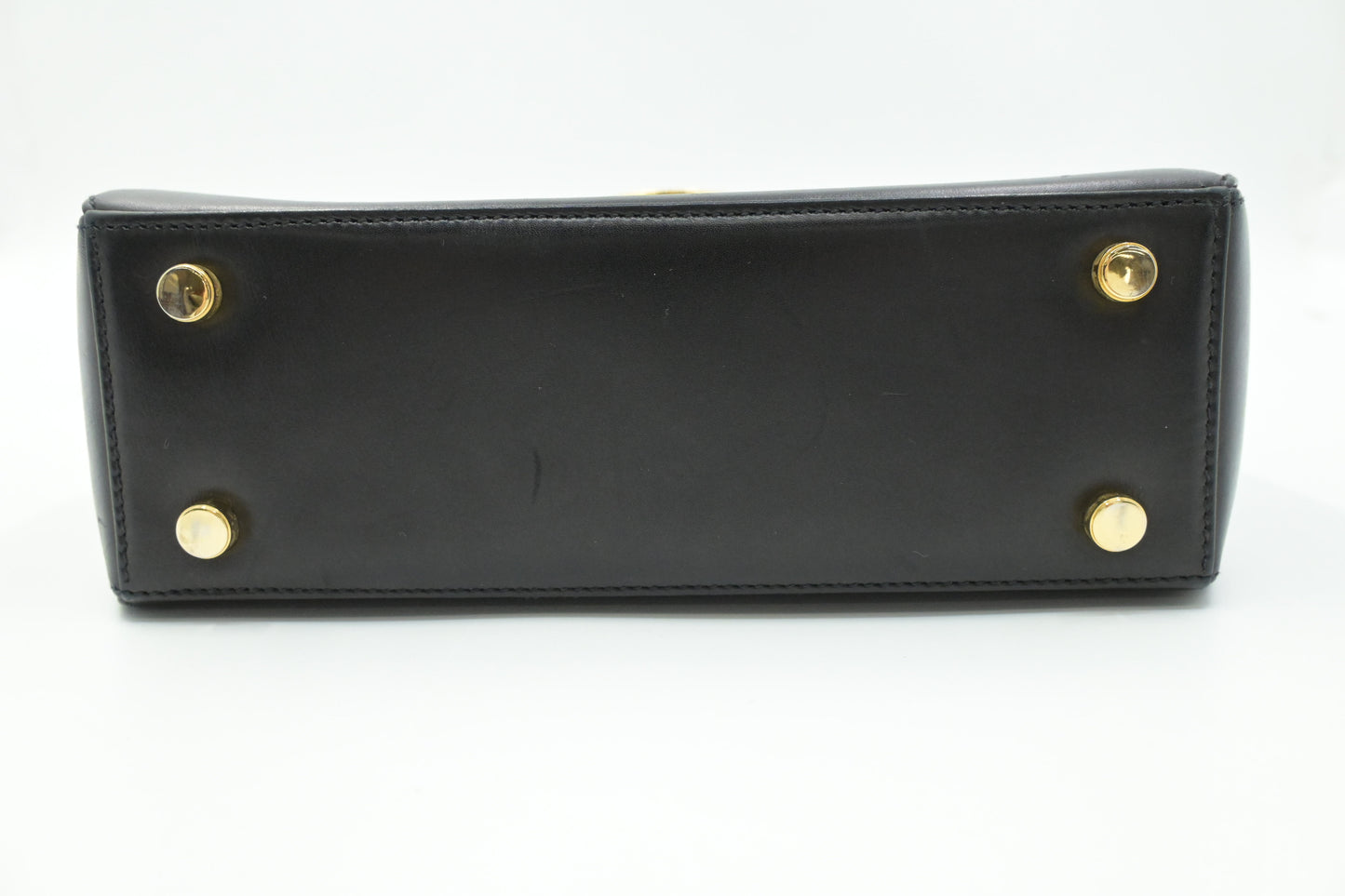 Ferragamo Gancini 2way Bag in Black Leather