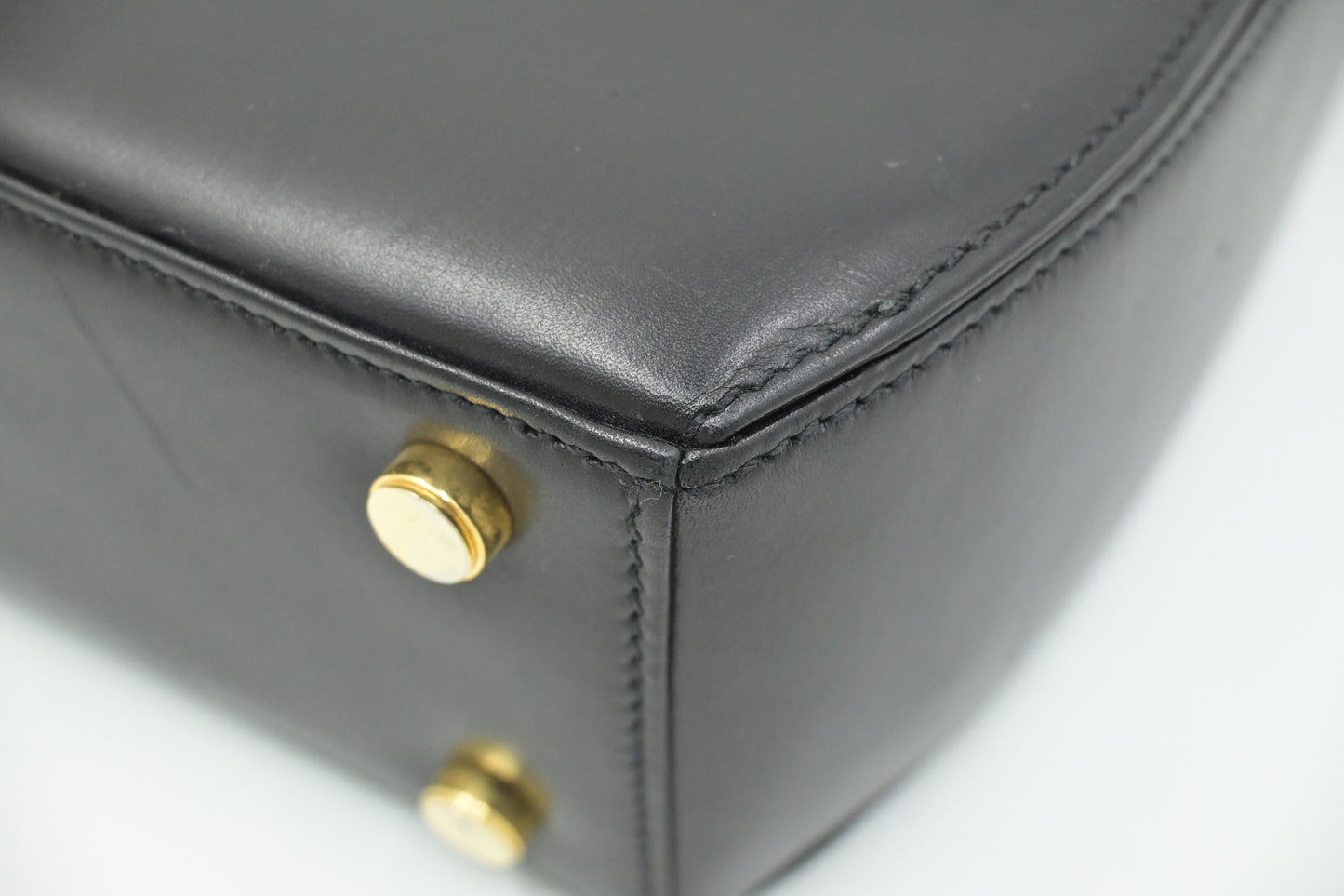 Ferragamo Gancini 2way Bag in Black Leather