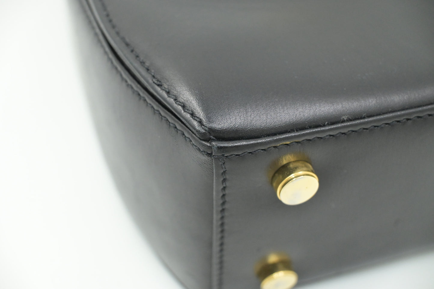 Ferragamo Gancini 2way Bag in Black Leather
