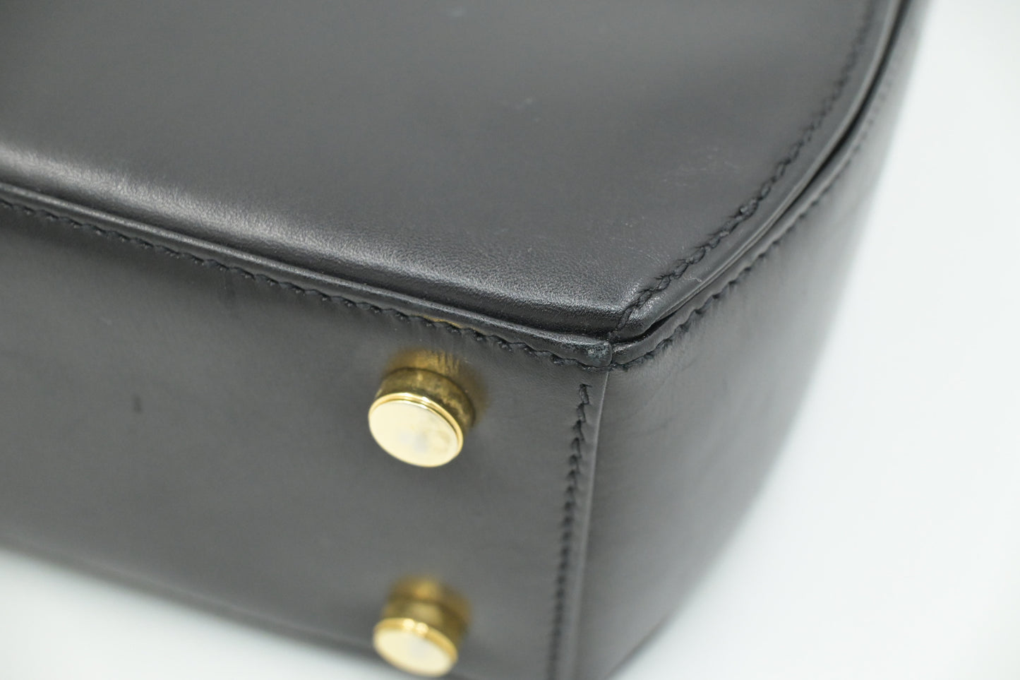 Ferragamo Gancini 2way Bag in Black Leather