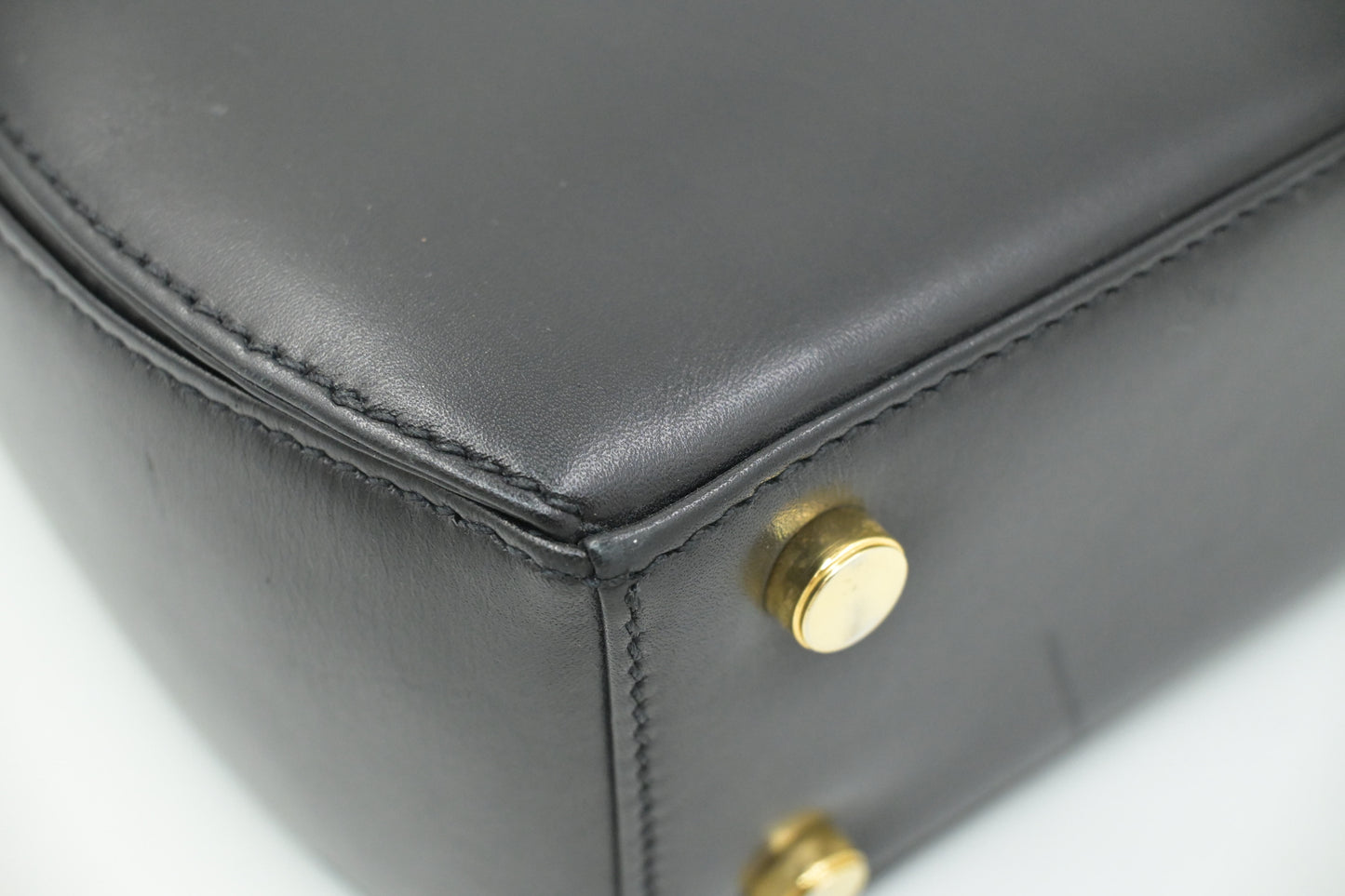 Ferragamo Gancini 2way Bag in Black Leather