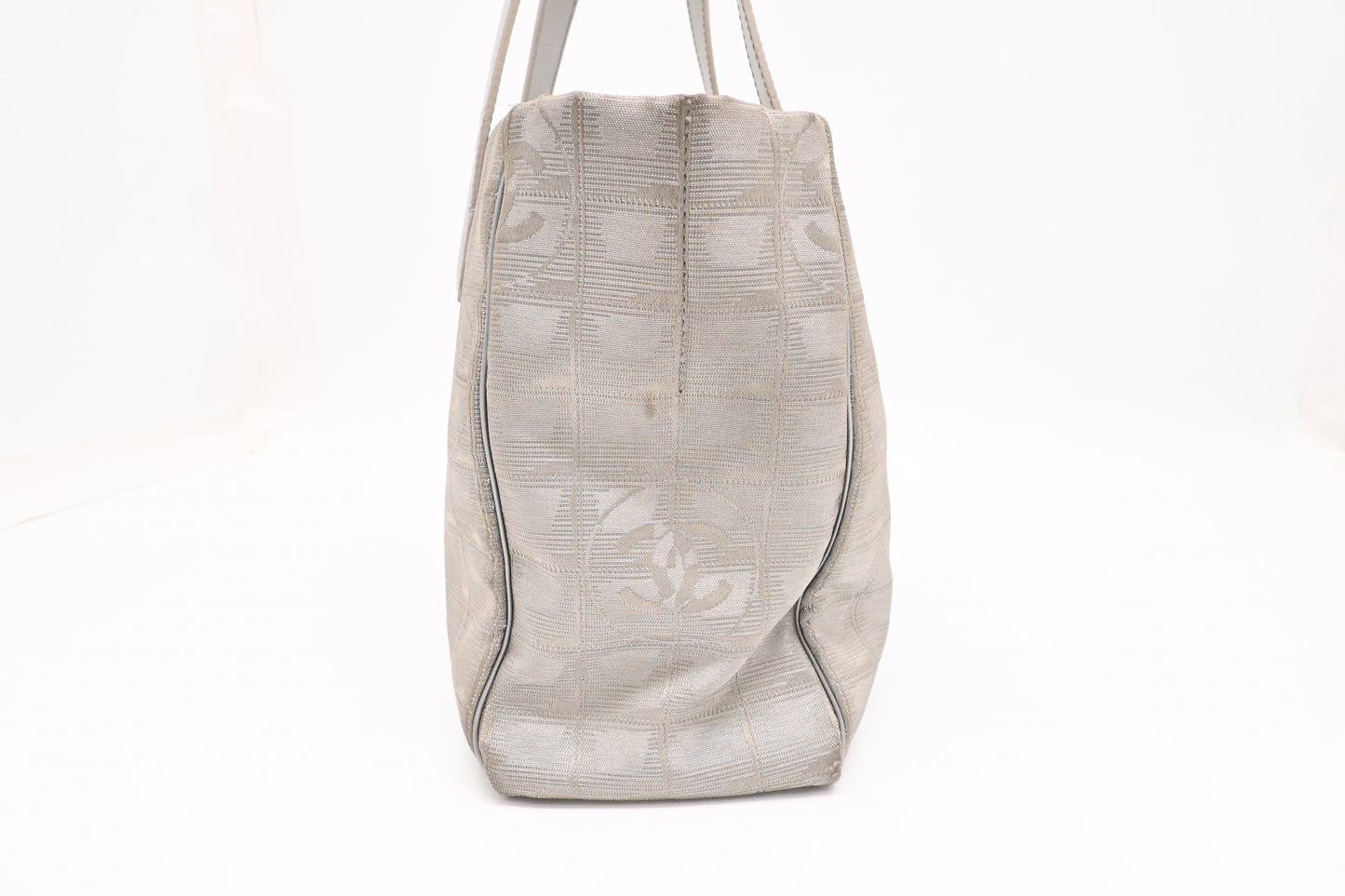 Chanel Small New Travel Line Tote in Silver Canvas