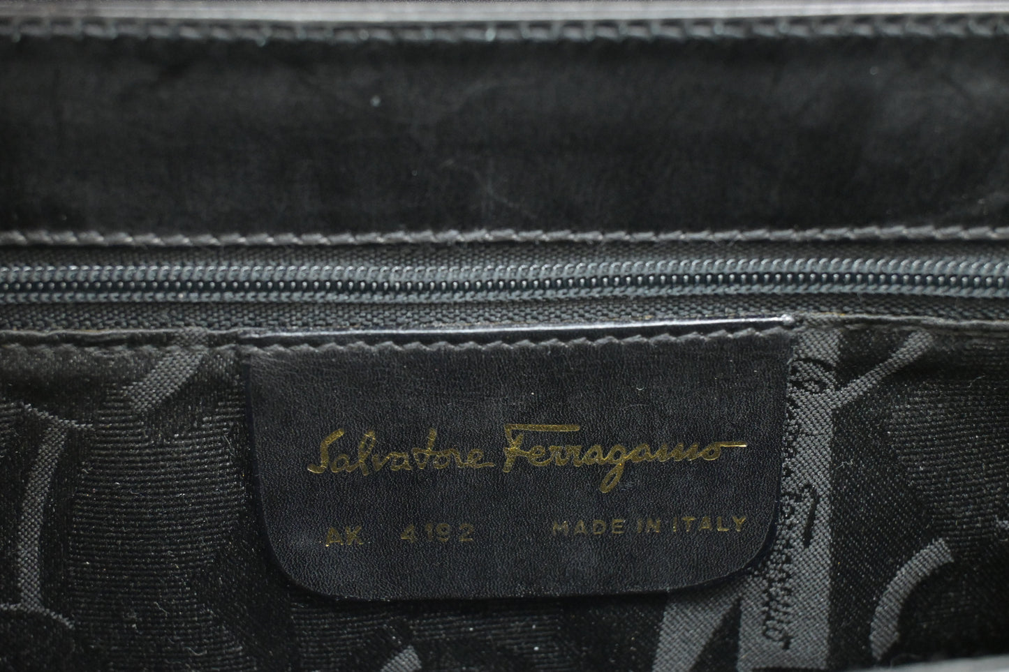 Ferragamo Gancini 2way Bag in Black Leather