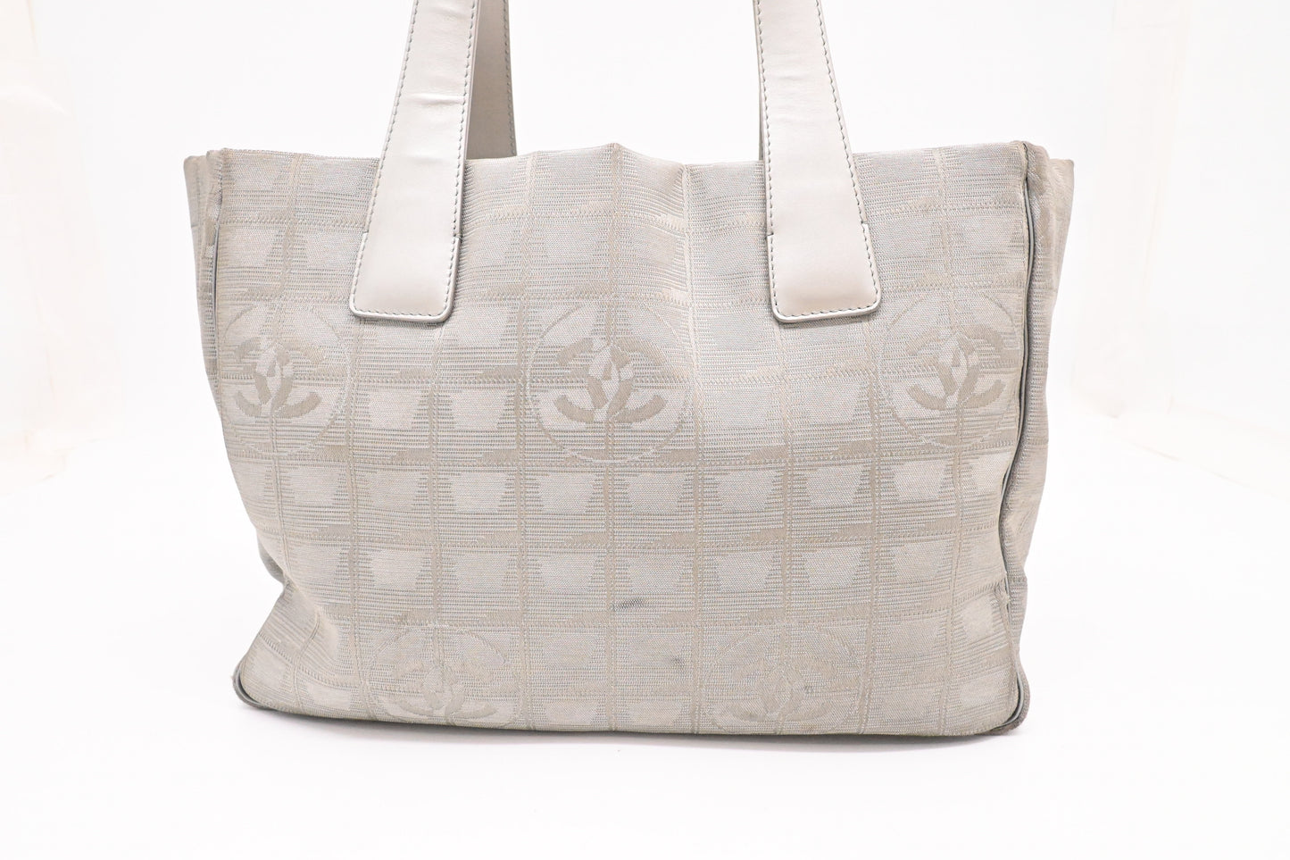 Chanel Small New Travel Line Tote in Silver Canvas