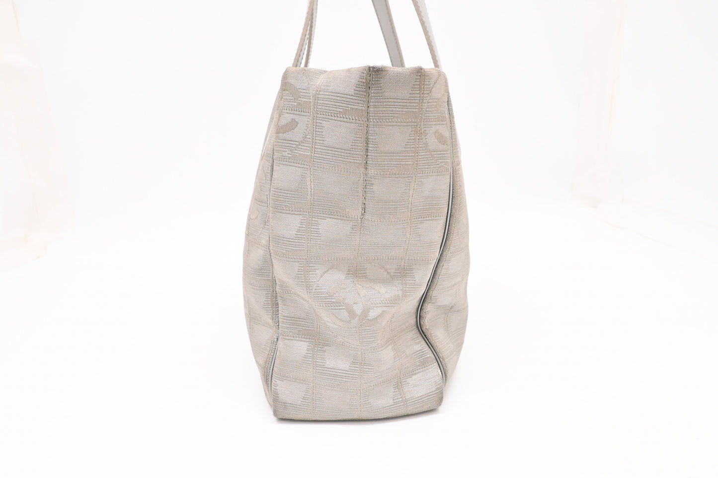 Chanel Small New Travel Line Tote in Silver Canvas