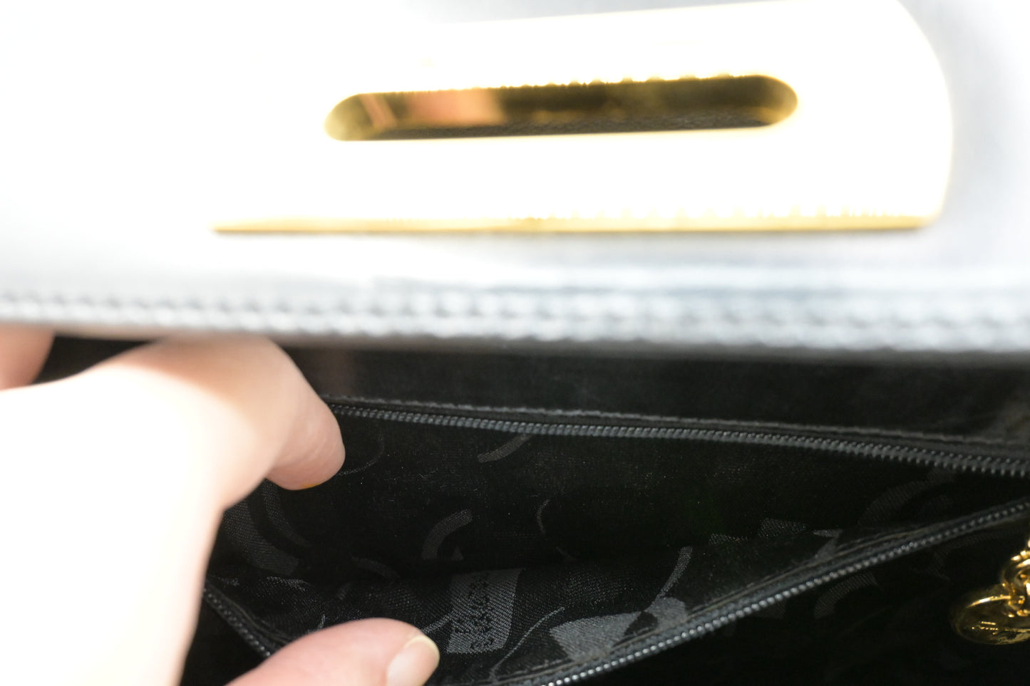 Ferragamo Gancini 2way Bag in Black Leather