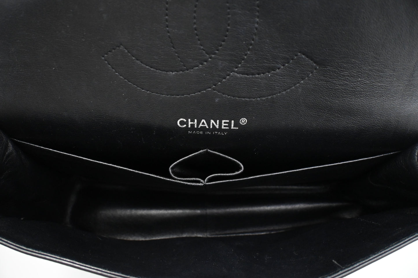 Chanel Jumbo Flap in Dark Green Striated Patent Leather