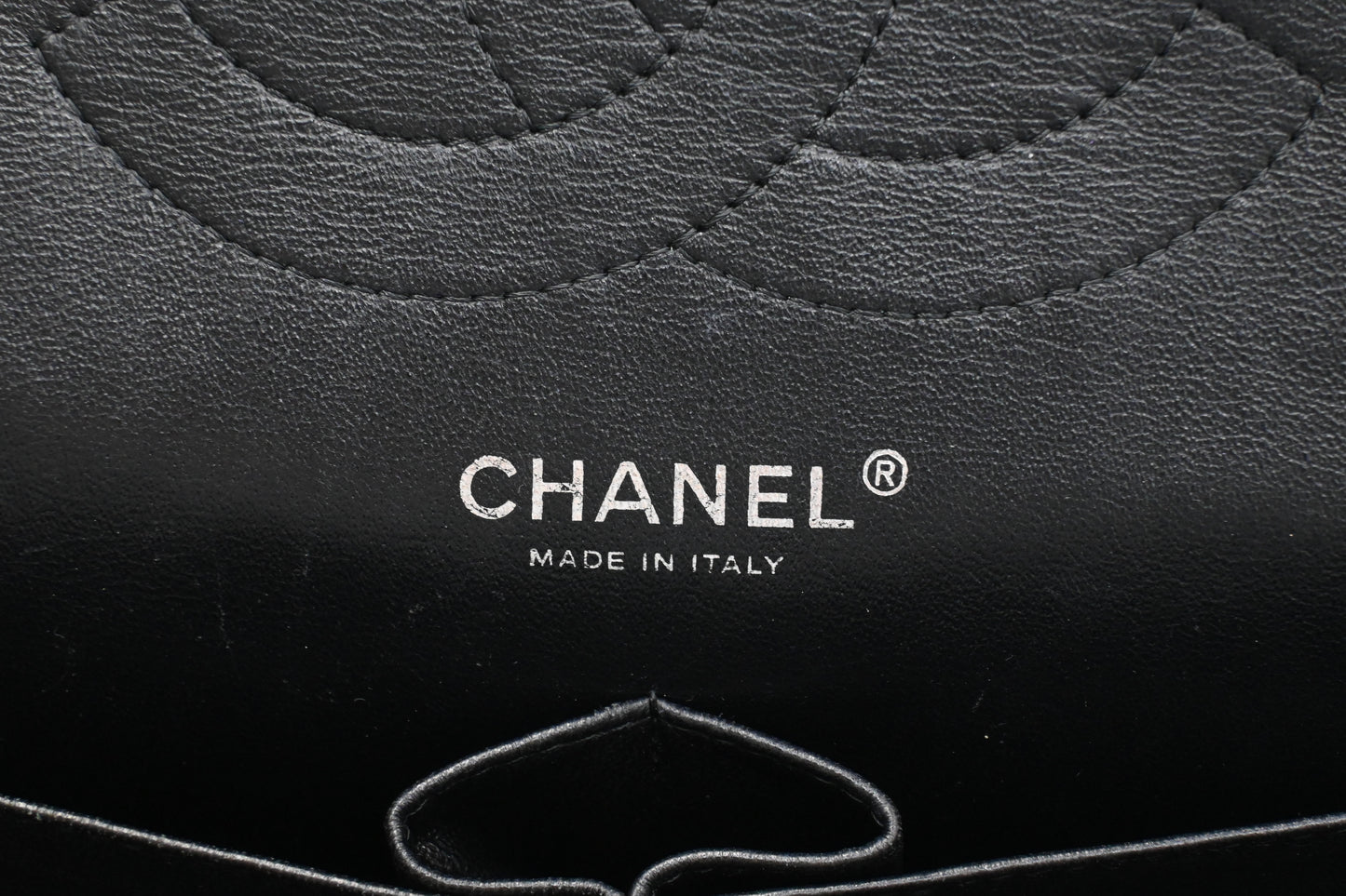 Chanel Jumbo Flap in Dark Green Striated Patent Leather