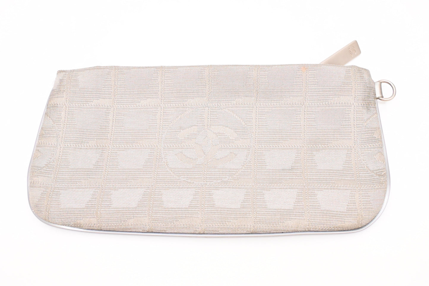 Chanel Small New Travel Line Tote in Silver Canvas