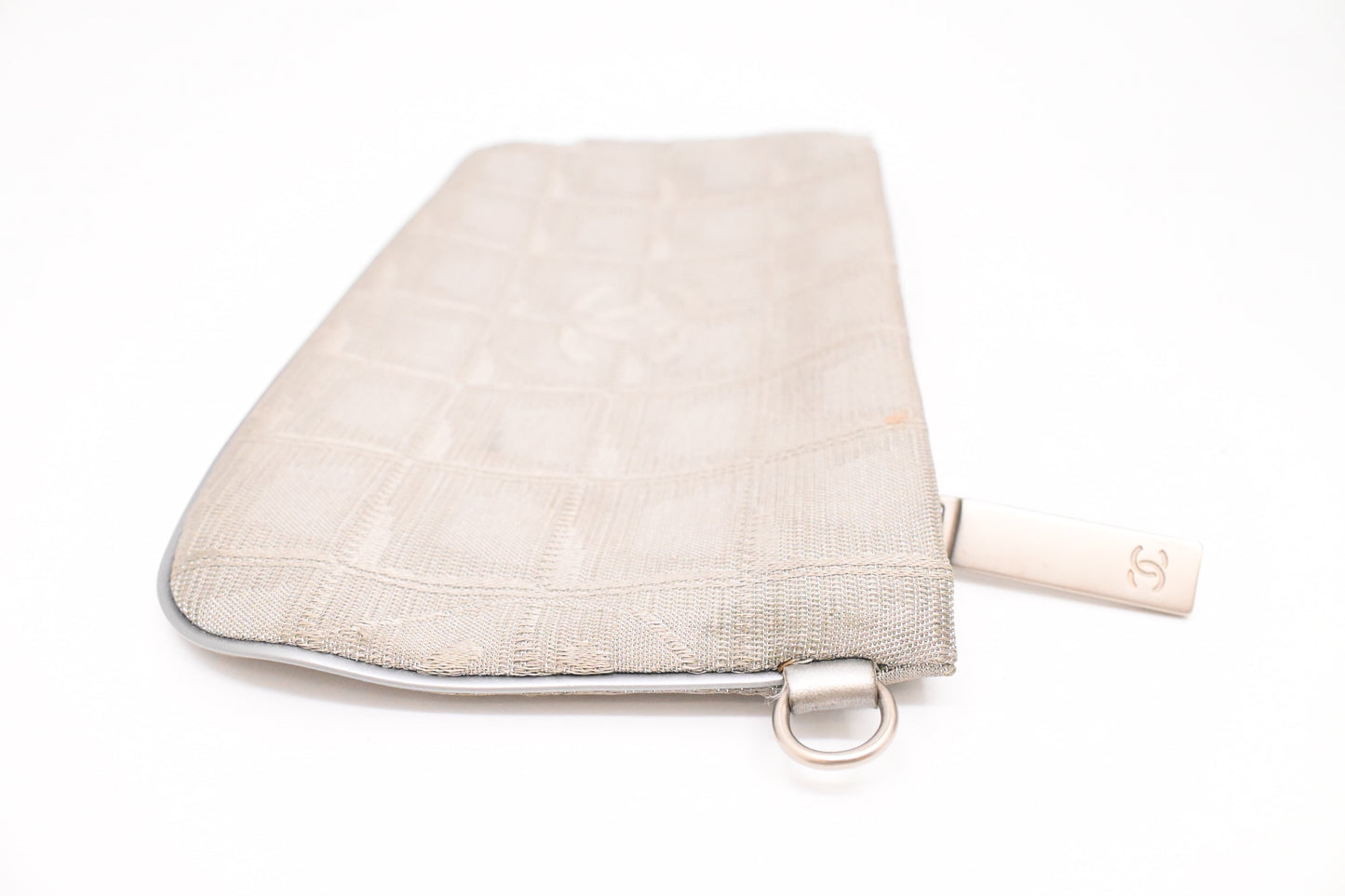 Chanel Small New Travel Line Tote in Silver Canvas