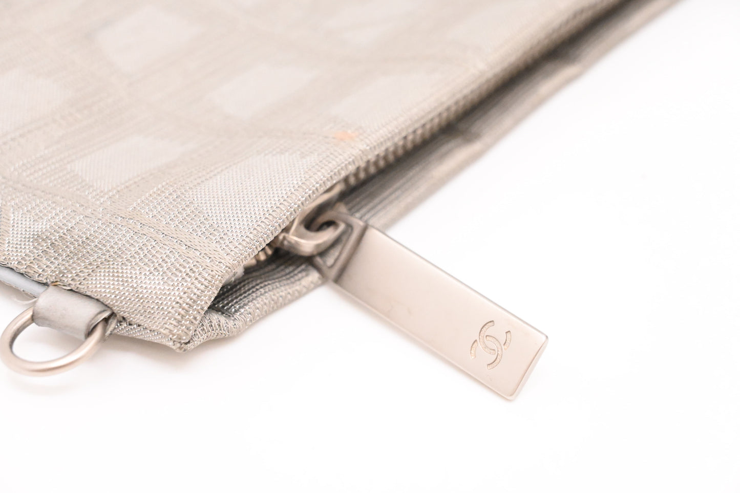 Chanel Small New Travel Line Tote in Silver Canvas