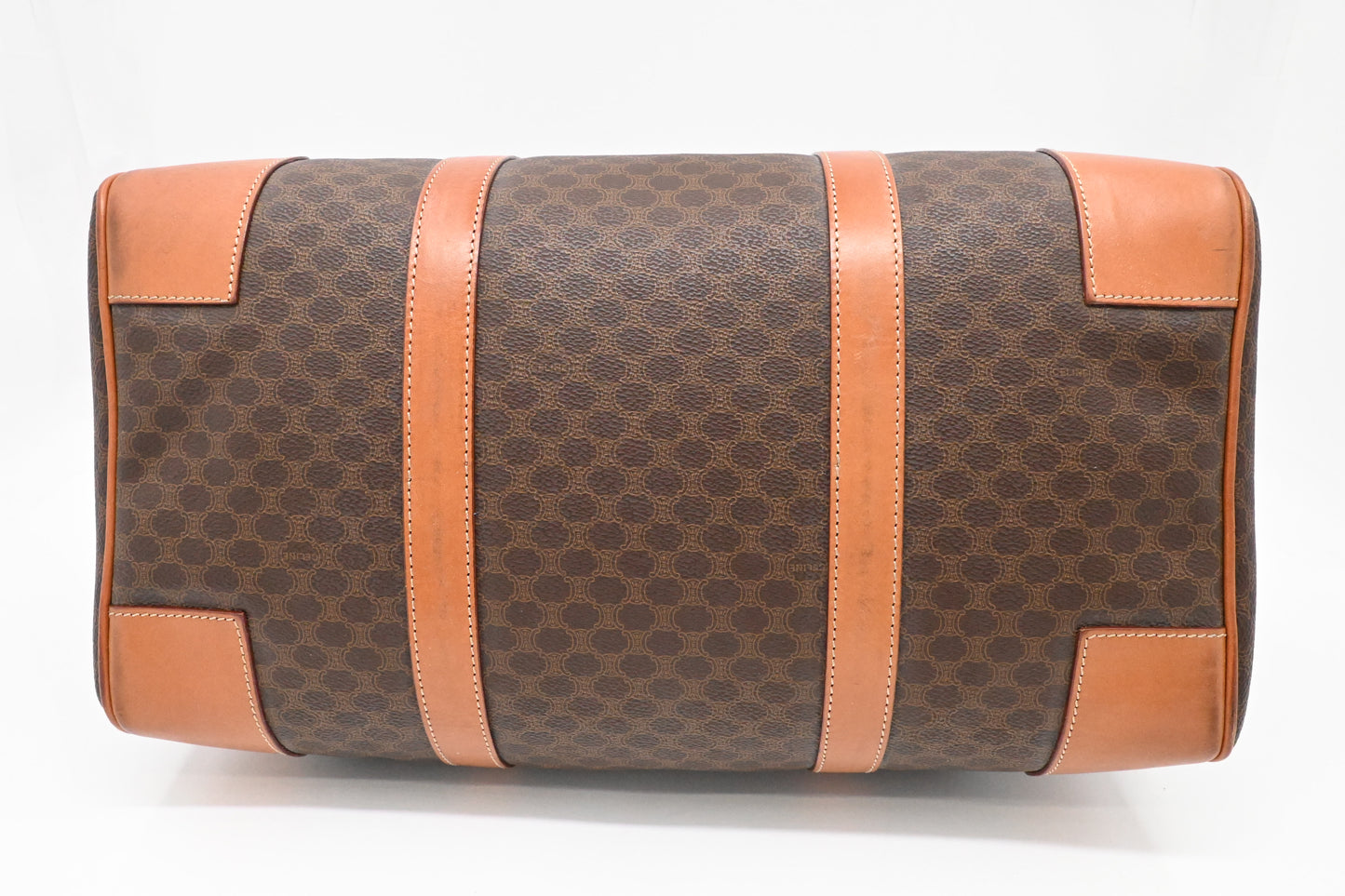Celine Boston Bag in Brown Macadam Canvas
