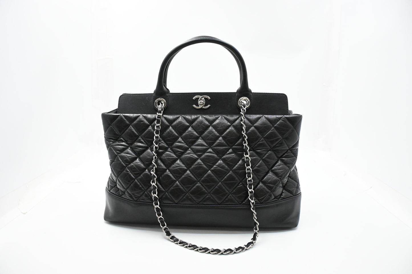 Chanel Portobello 2way Bag in Black Matelasse Leather