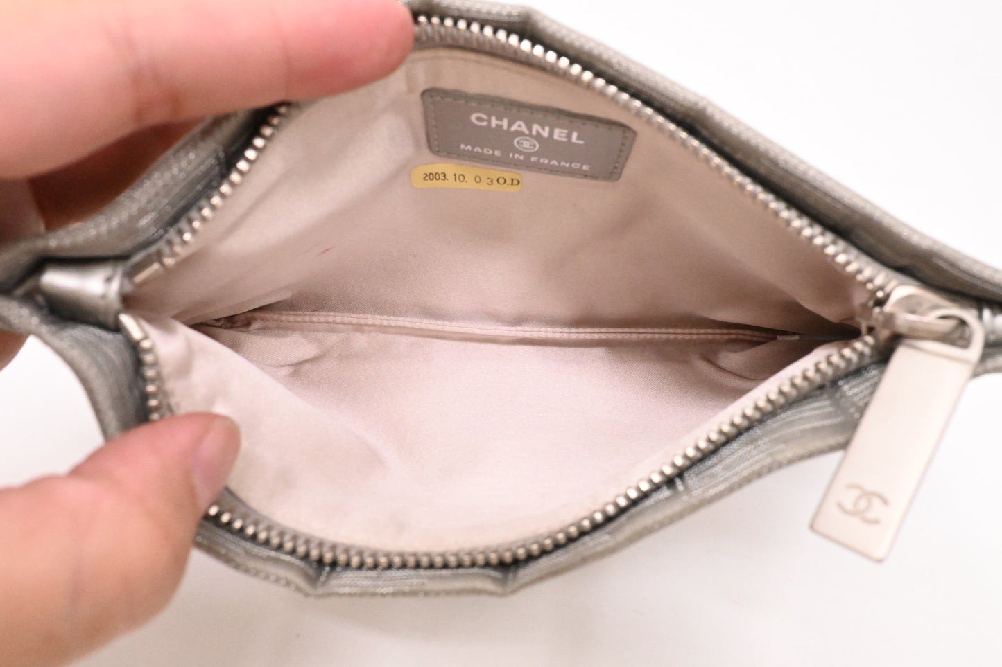 Chanel Small New Travel Line Tote in Silver Canvas