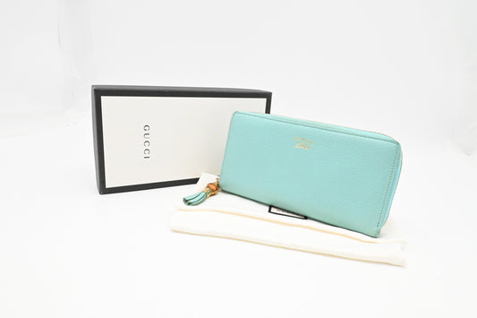 Gucci Zippy Wallet in Teal Leather