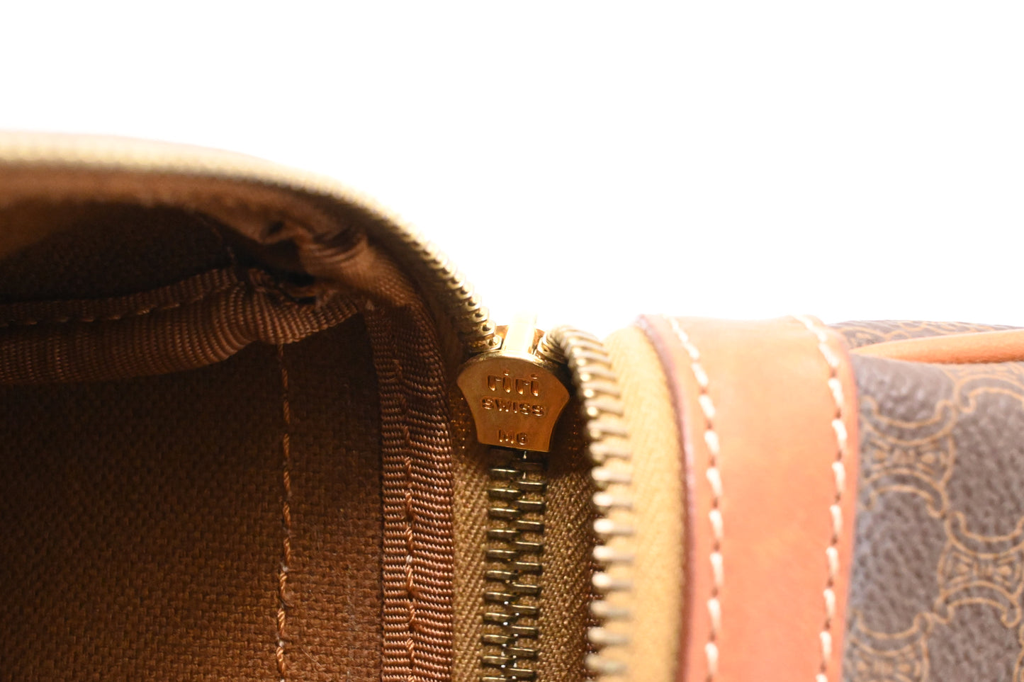 Celine Boston Bag in Brown Macadam Canvas
