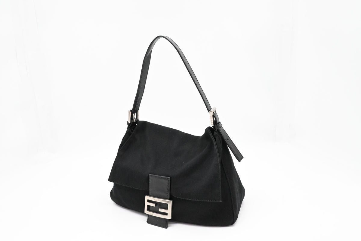 Fendi Medium Mamma Baguette Shoulder Bag in Black Nylon