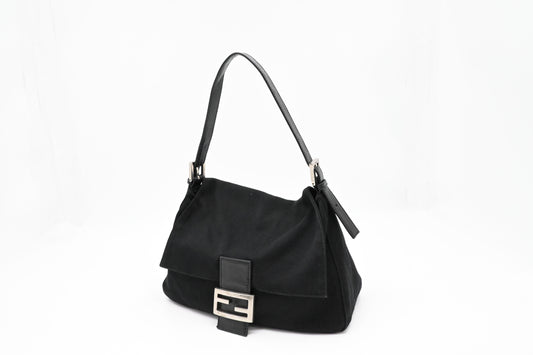 Fendi Medium Mamma Baguette Shoulder Bag in Black Nylon