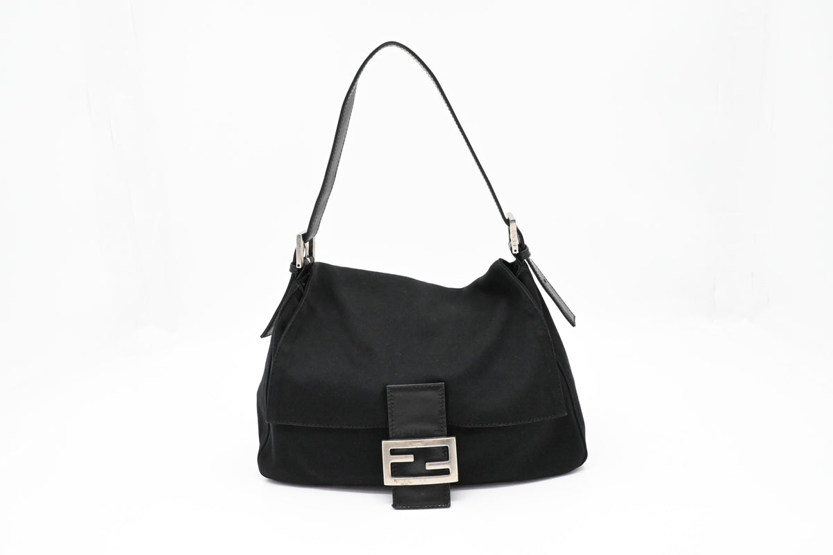 Fendi Medium Mamma Baguette Shoulder Bag in Black Nylon