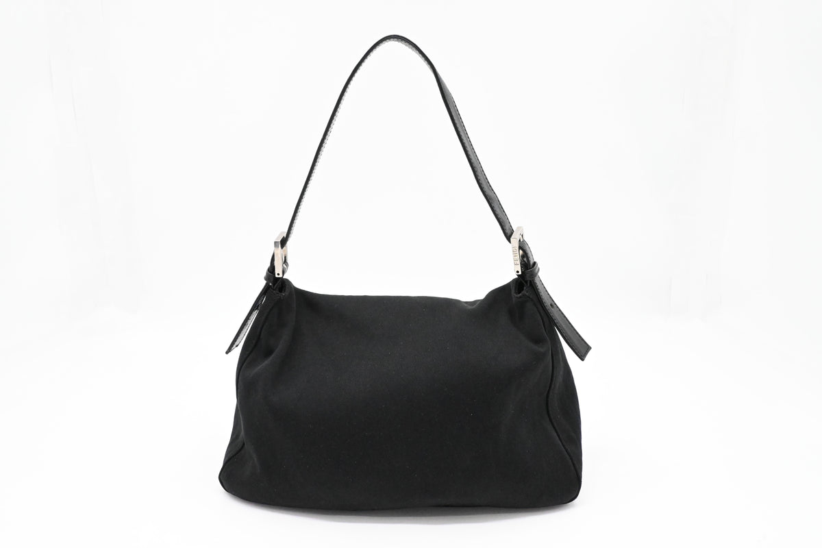 Fendi Medium Mamma Baguette Shoulder Bag in Black Nylon