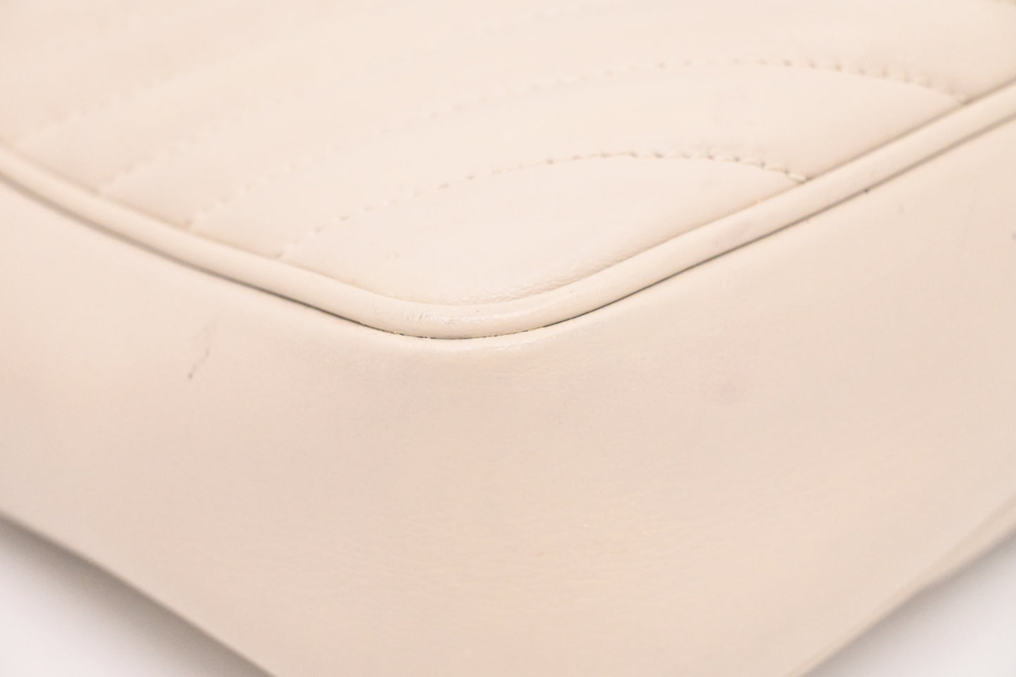 YSL Saint Laurent Lou Camera Bag in Off White Chevron Leather