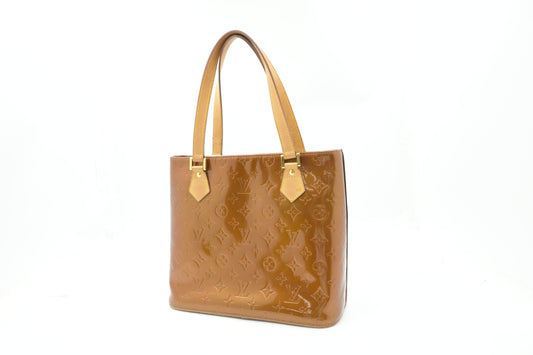 Louis Vuitton Houston in Bronze Vernis Leather