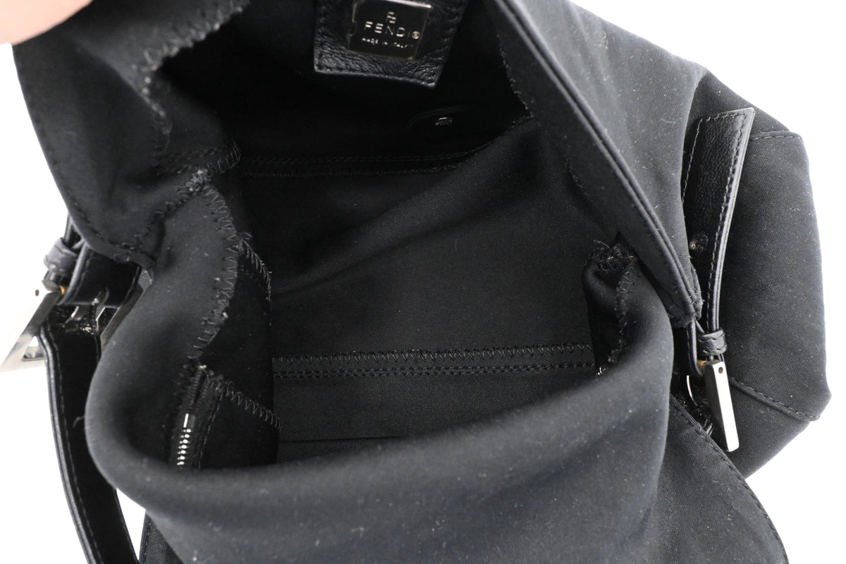 Fendi Medium Mamma Baguette Shoulder Bag in Black Nylon