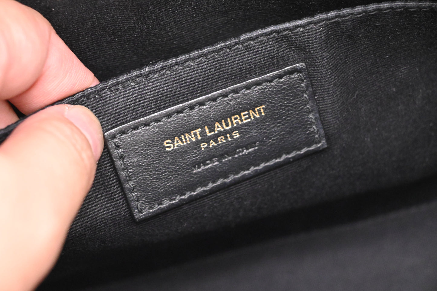 YSL Saint Laurent Lou Camera Bag in Off White Chevron Leather