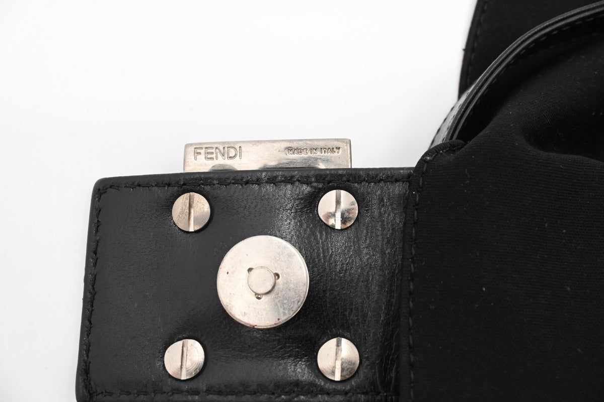 Fendi Medium Mamma Baguette Shoulder Bag in Black Nylon