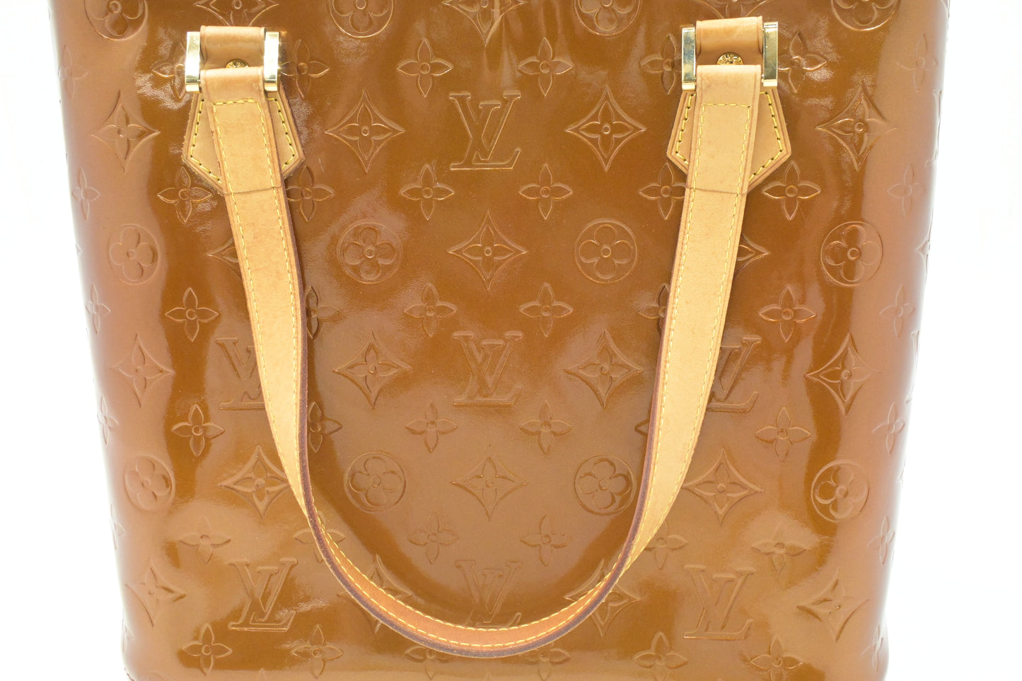 Louis Vuitton Houston in Bronze Vernis Leather