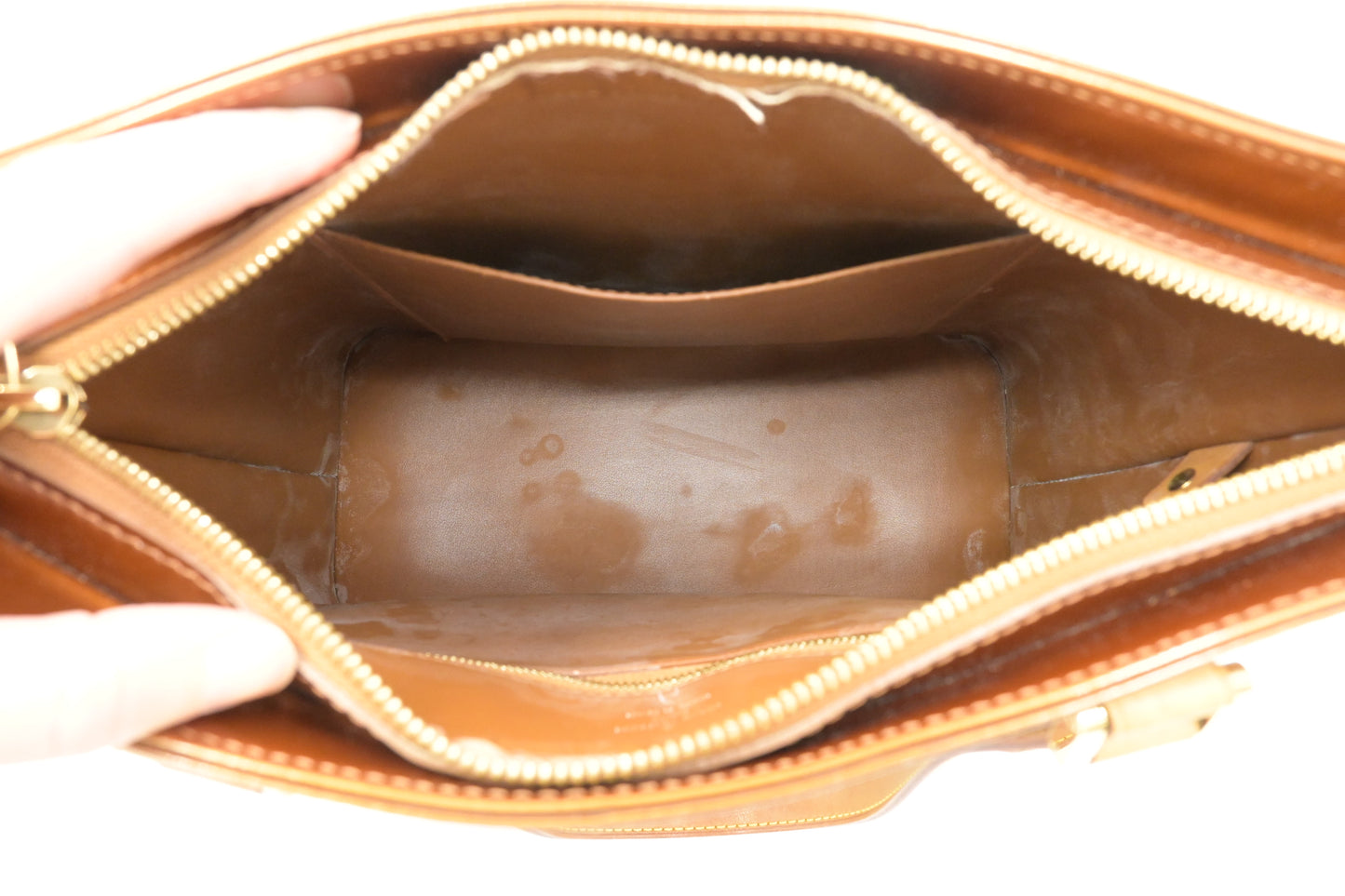 Louis Vuitton Houston in Bronze Vernis Leather