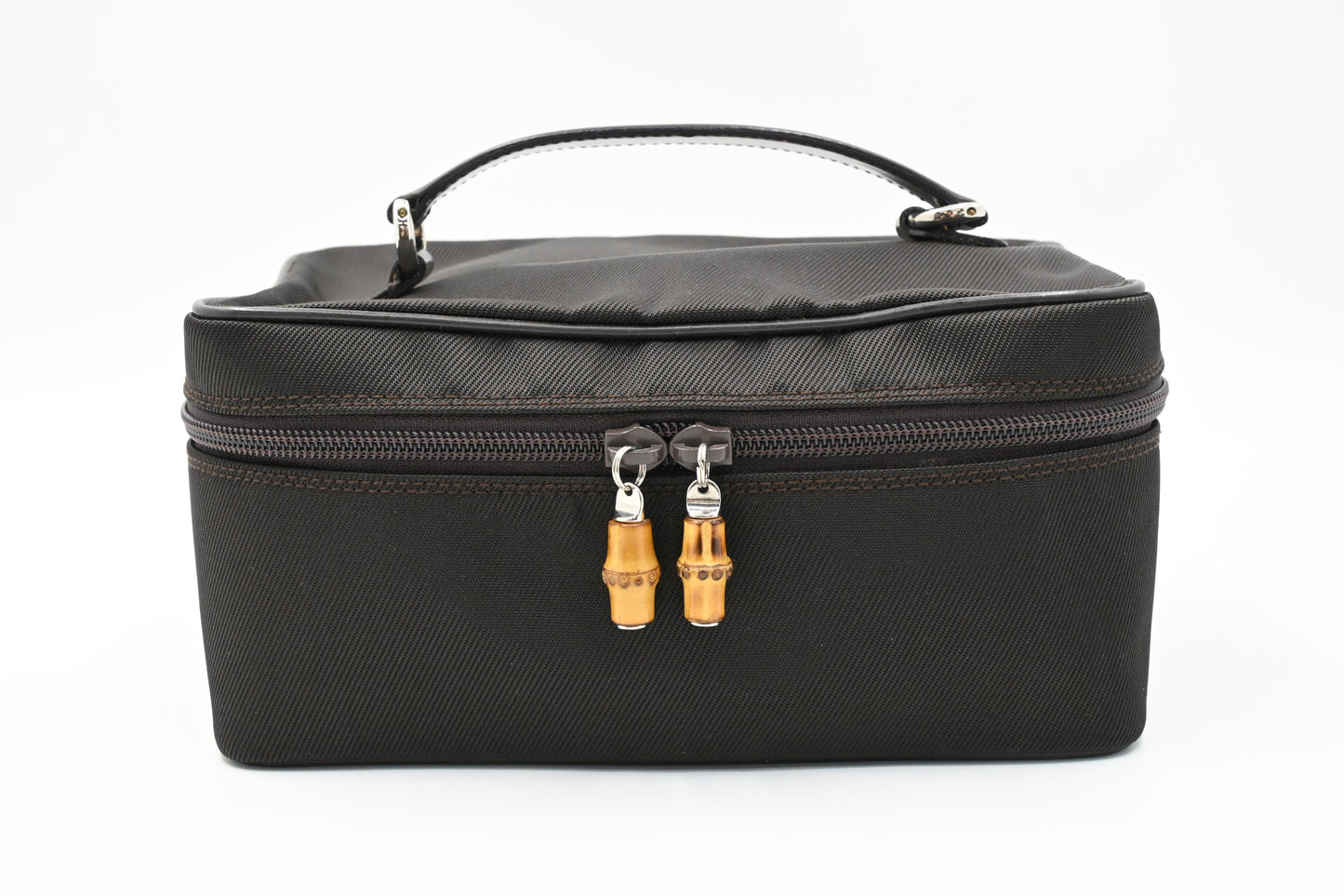 Gucci Vanity Pouch in Brown Canvas and Leather