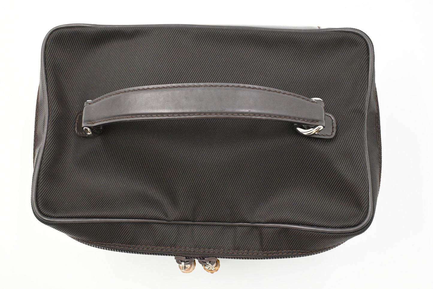 Gucci Vanity Pouch in Brown Canvas and Leather