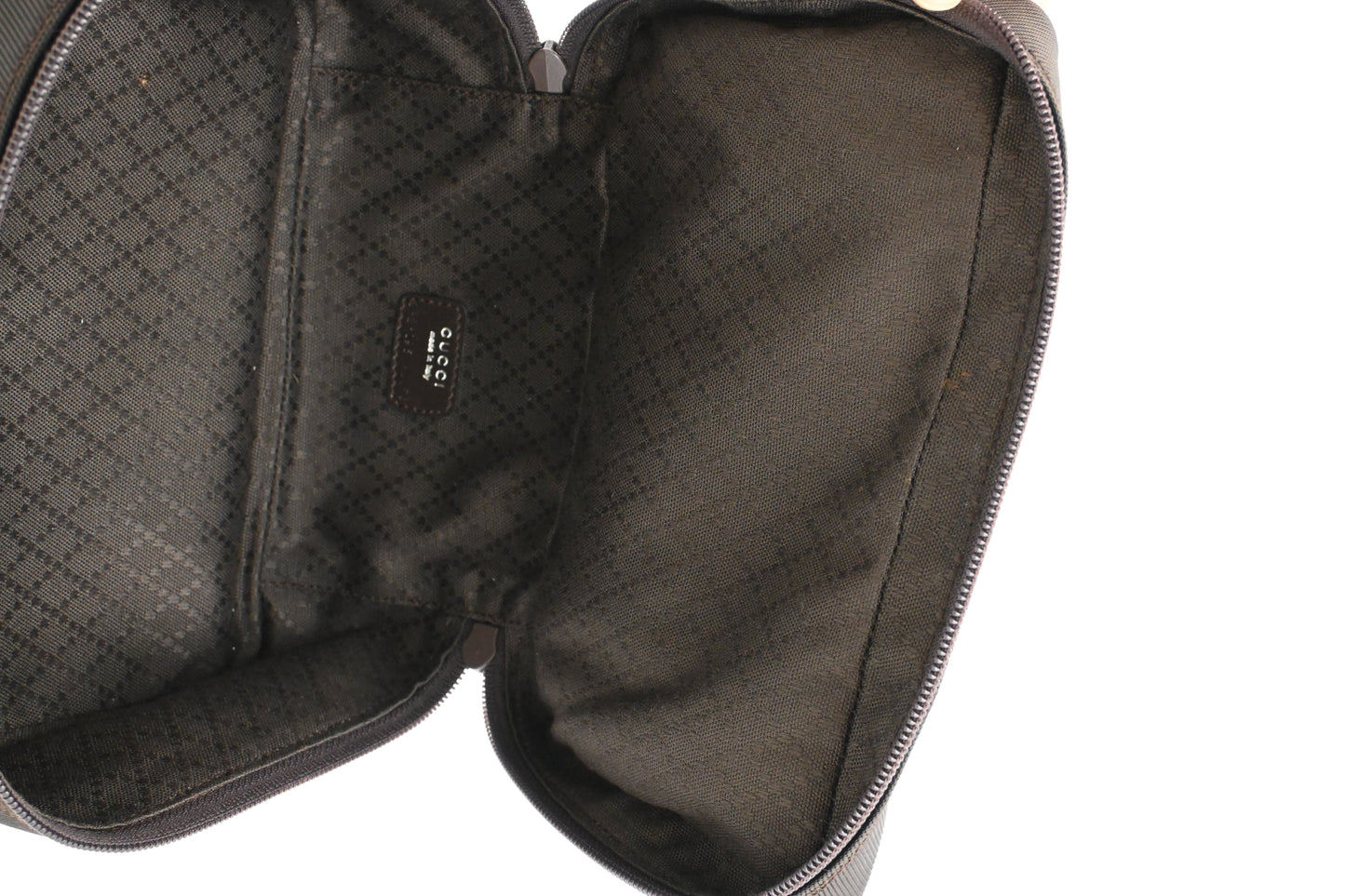 Gucci Vanity Pouch in Brown Canvas and Leather