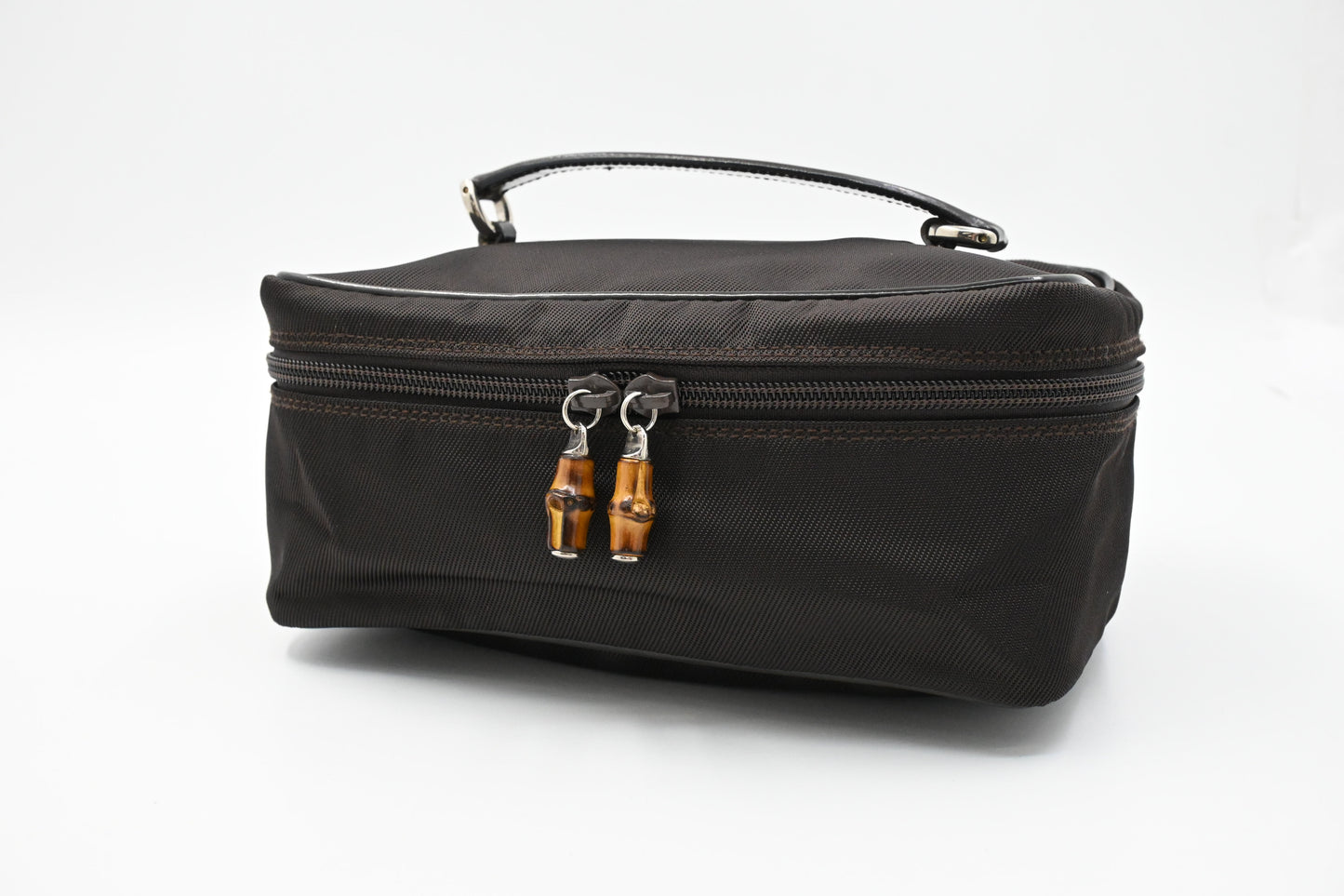 Gucci Vanity Pouch in Brown Canvas and Leather