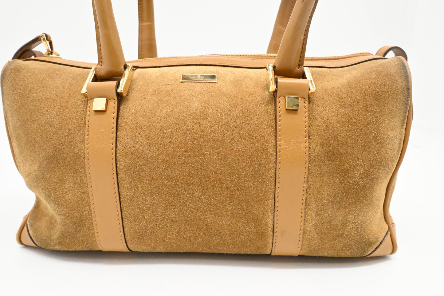 Gucci Small Boston Bag in Brown Suede