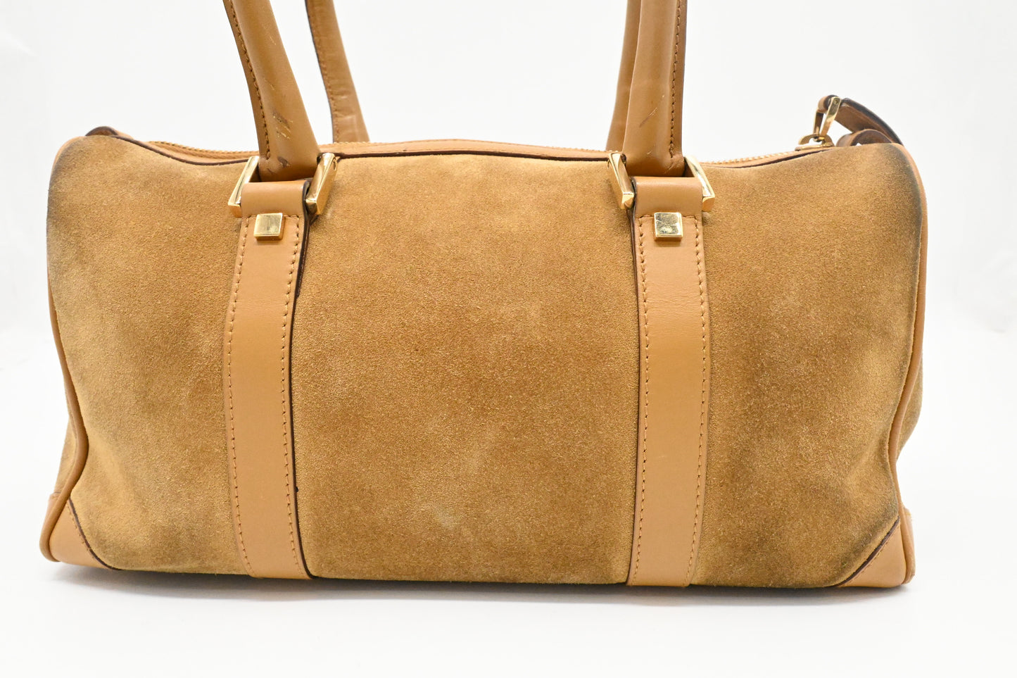 Gucci Small Boston Bag in Brown Suede
