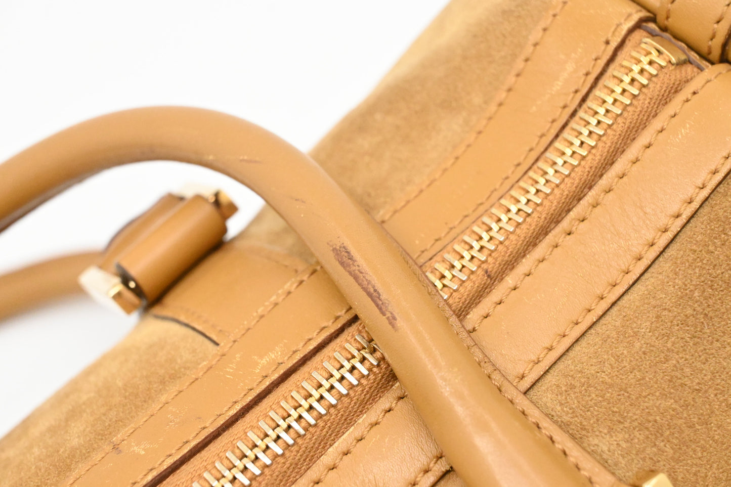 Gucci Small Boston Bag in Brown Suede