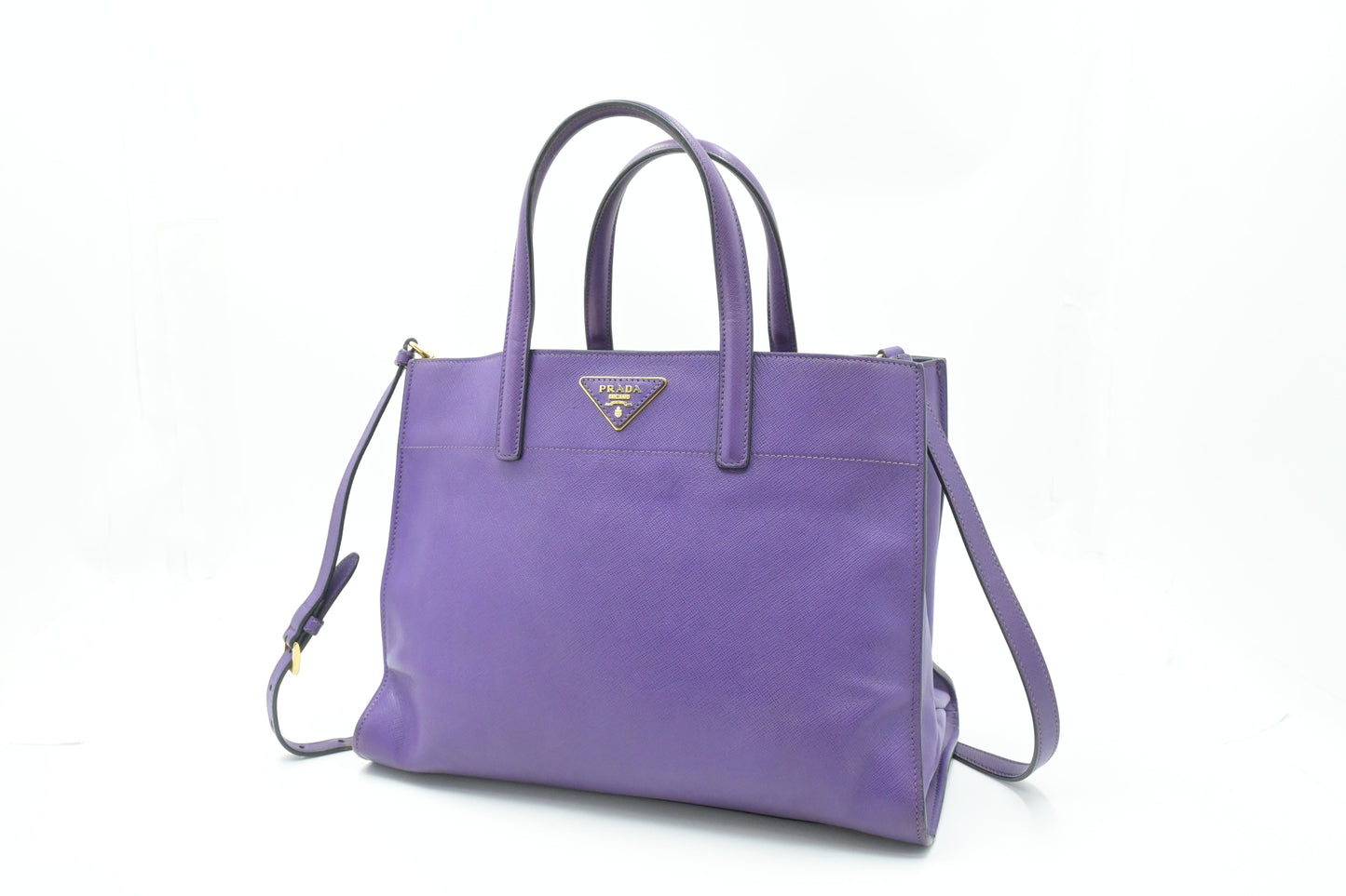 Prada 2way Bag in Purple Saffiano Leather