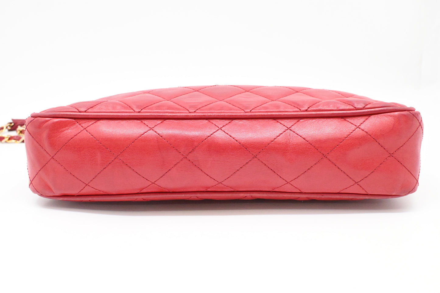 Chanel Chain Shoulder Bag in Red Leather
