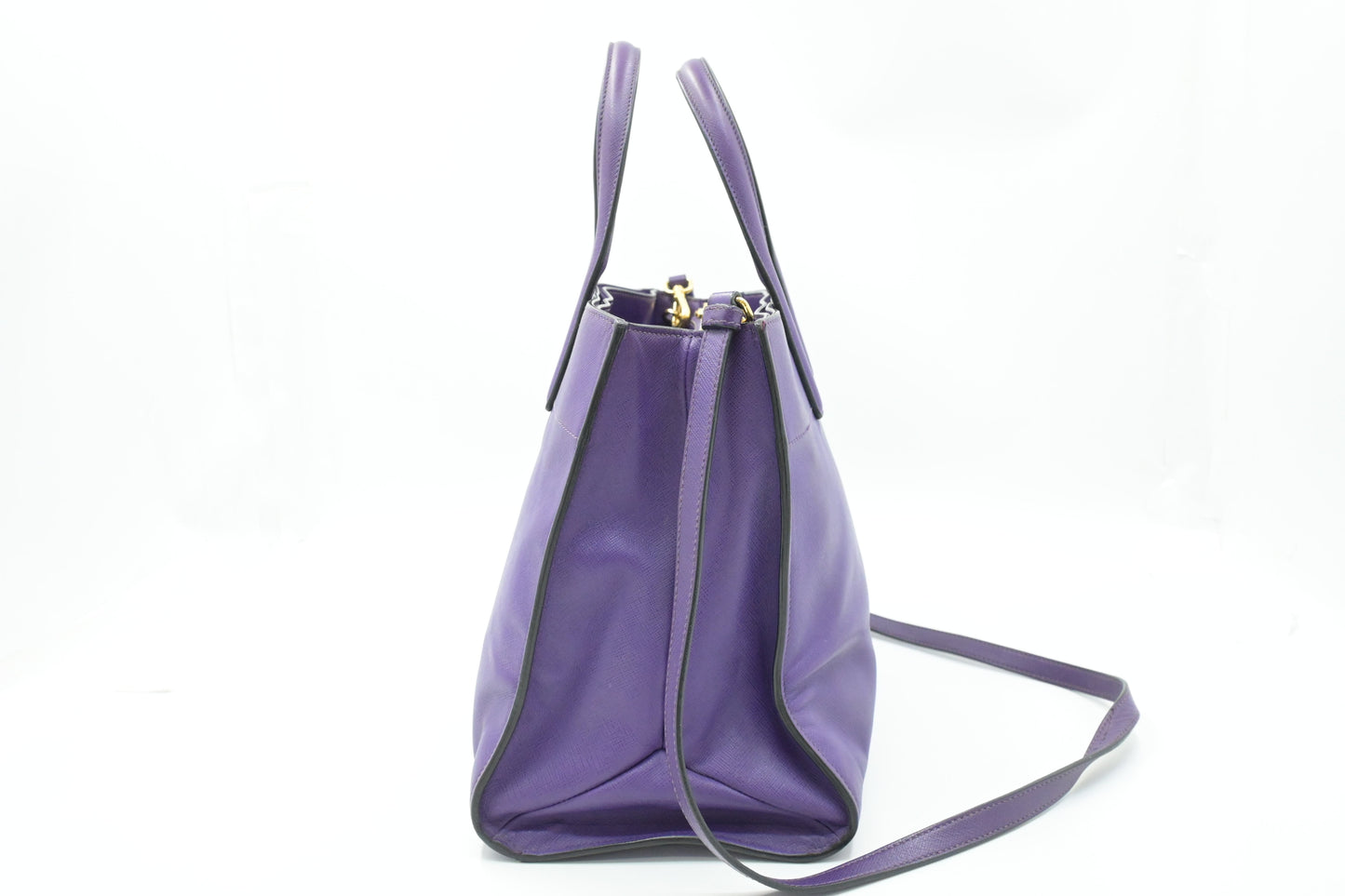 Prada 2way Bag in Purple Saffiano Leather