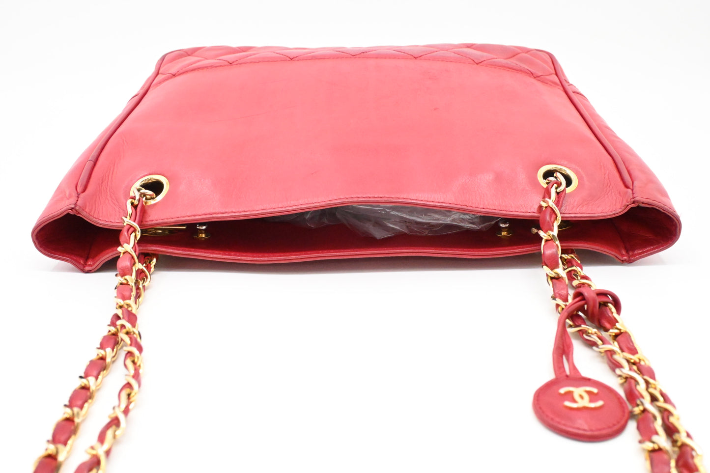 Chanel Chain Shoulder Bag in Red Leather