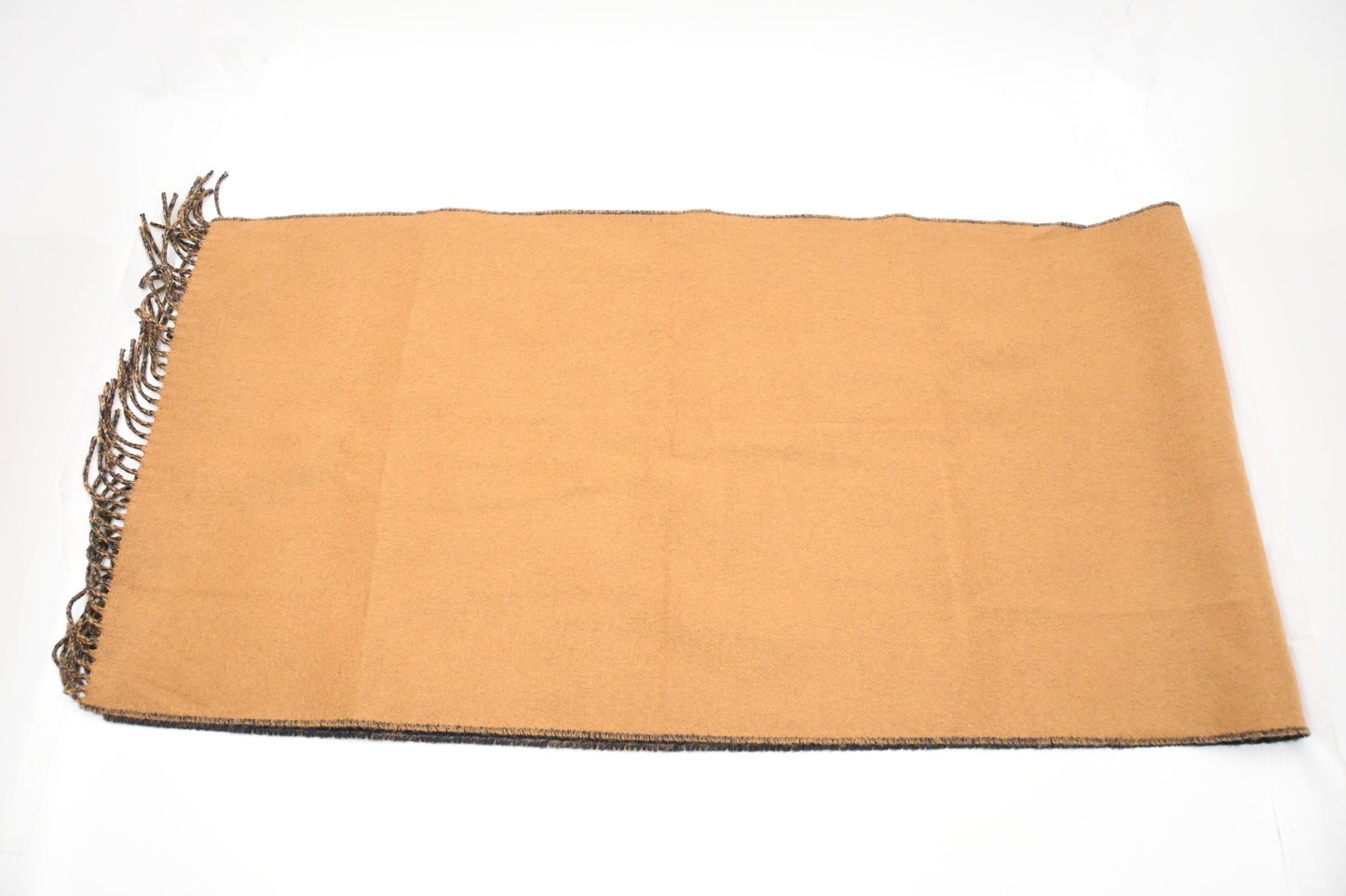 Hermes Scarf in Navy and Tan Cashmere