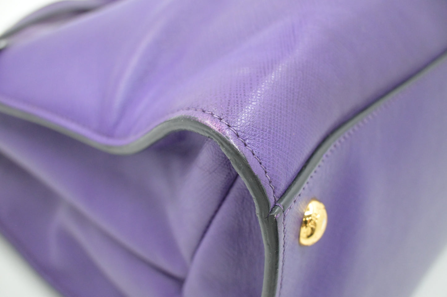 Prada 2way Bag in Purple Saffiano Leather